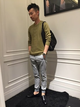 「グレーパンツ」｜daiさん（メンズ・180cm）の秋コーディネート