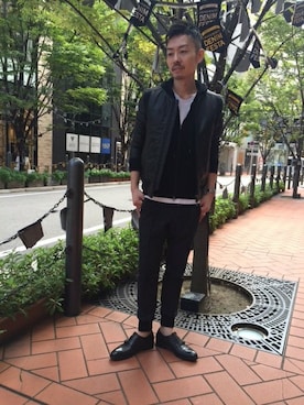 「シルク」｜「アイテム（MA-1）」を使った、daiさん（メンズ・180cm）の秋コーディネート