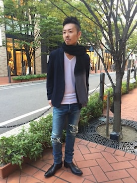 「5351 POUR LES HOMMES（ゴーサンゴーイチプールオム）のアイテム（パンツ）」を使った、daiさん（メンズ・180cm）の秋コーディネート