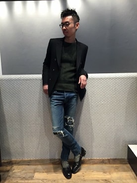 「5351 POUR LES HOMMES（ゴーサンゴーイチプールオム）のアイテム（パンツ）」を使った、daiさん（メンズ・180cm）の冬コーディネート