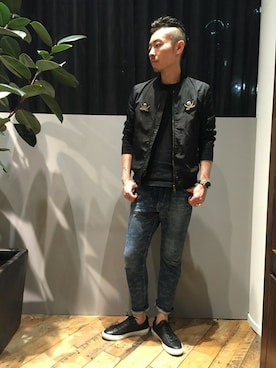 「ルード」｜「アイテム（ブルゾン）」を使った、daiさん（メンズ・180cm）の春コーディネート
