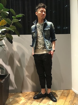 「5351 POUR LES HOMMES（ゴーサンゴーイチプールオム）のアイテム（パンツ）」を使った、daiさん（メンズ・180cm）の春コーディネート