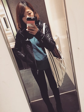 「ハイネックトップス」｜YURIさん（レディース・162cm）の冬コーディネート