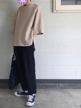 「UNIVERSAL PRODUCTS（ユニバーサルプロダクツ）のアイテム（スラックス）」を使った、サトイさん（メンズ・170cm）の春コーディネート