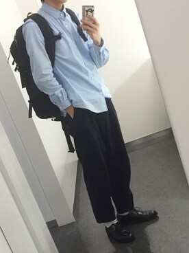 「UNIVERSAL PRODUCTS（ユニバーサルプロダクツ）のアイテム（スラックス）」を使った、サトイさん（メンズ・170cm）の秋コーディネート
