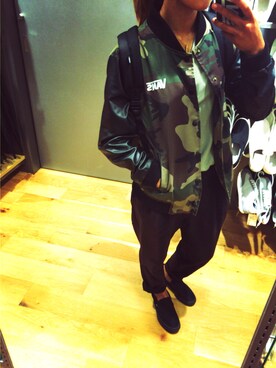 「VANS（バンズ）のアイテム（ブルゾン）」を使った、CHIKAさん（レディース・161cm）の秋コーディネート