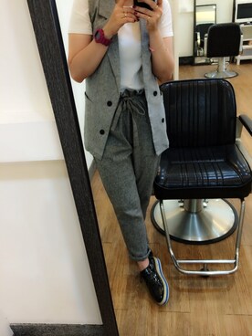 「アイテム（リング、ゴールド系）」を使った、Wu Hengchiehさん（レディース・162cm）の春コーディネート