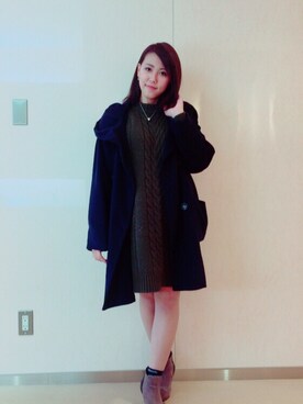 「アイテム（ムートンコート）」を使った、こうちゃ ( 19 )さん（レディース・154cm・20代）の冬コーディネート