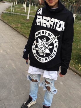 「KTZ（ケイティーゼット）のアイテム（パーカー、その他）」を使った、JiangShaoDong__loserさん（メンズ・178cm）の冬コーディネート