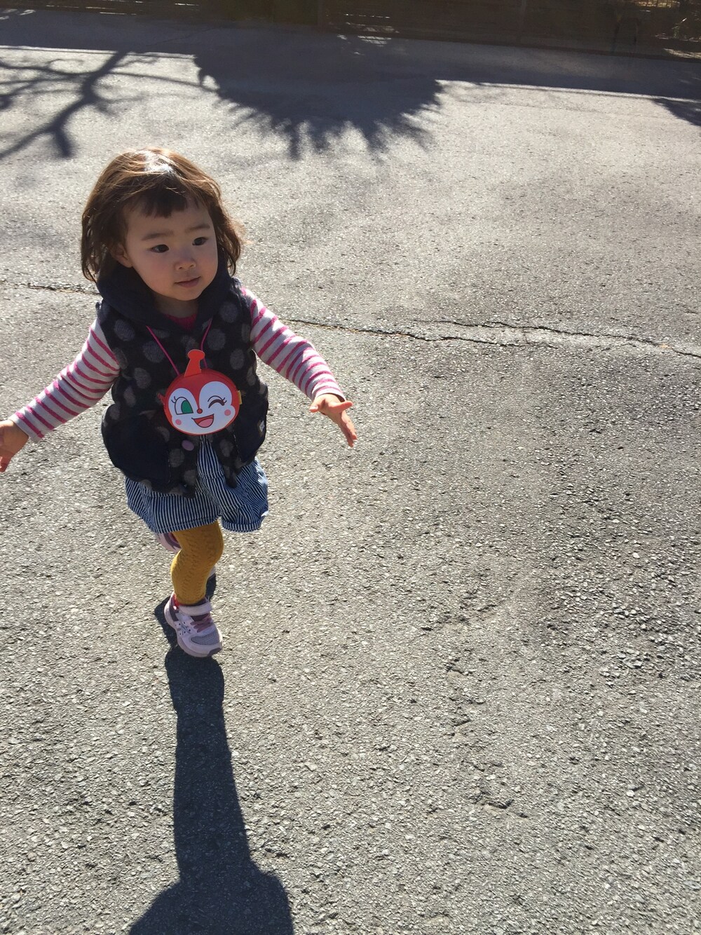 「瞬足のアイテム（スニーカー、ピンク系）」を使った、miyokoharu Ariiさん（キッズ・90cm）の冬コーディネートの1枚目の写真