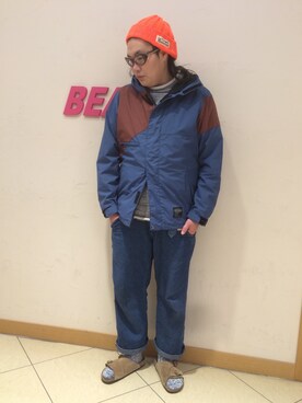 「ナイロンパーカー」｜「アイテム（ダウンジャケット/コート）」を使った、日下部氏さん（メンズ・180cm）の秋コーディネート