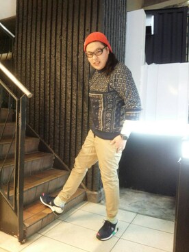 日下部氏さん（メンズ・180cm）の冬コーディネート