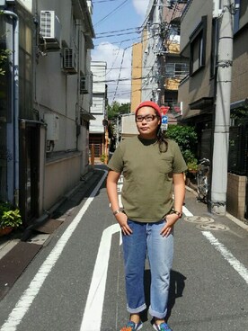 「Freestyle（フリースタイル）のアイテム」を使った、日下部氏さん（メンズ・180cm）の夏コーディネート