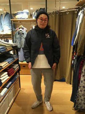「WILD THINGS（ワイルドシングス）のアイテム（マウンテンパーカー）」を使った、日下部氏さん（メンズ・180cm）の冬コーディネート