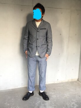 「HARE（ハレ）のケーブルニットプルオーバー(HARE)（ニット/セーター、ホワイト系）」を使った、Takato さん（メンズ）の冬コーディネート