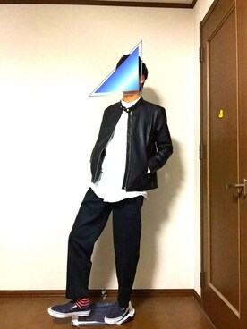 「BACK NUMBER（バックナンバー）のアイテム（ライダースジャケット）」を使った、SUNさん（メンズ・177cm）の秋コーディネート