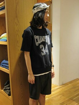 「MONKEY TIME（モンキータイム）のアイテム（スウェット）」を使った、BEAUTY&YOUTH UNITED ARROWSさん（メンズ・175cm）の夏コーディネート