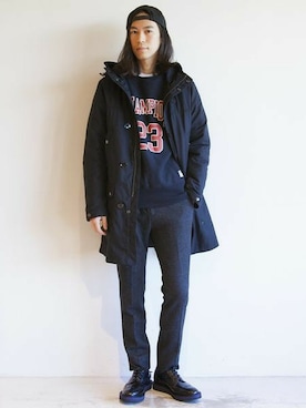 「MONKEY TIME（モンキータイム）のアイテム（スウェット）」を使った、BEAUTY&YOUTH UNITED ARROWSさん（メンズ・175cm）の冬コーディネート