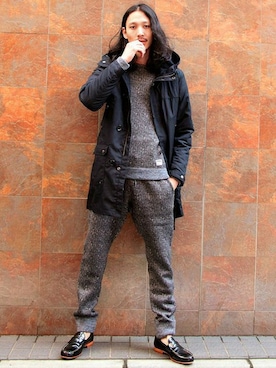 「MONKEY TIME（モンキータイム）のアイテム（スウェット）」を使った、BEAUTY&YOUTH UNITED ARROWSさん（メンズ・178cm）の冬コーディネート