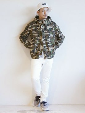 「MONKEY TIME（モンキータイム）のアイテム（帽子）」を使った、BEAUTY&YOUTH UNITED ARROWSさん（メンズ・173cm）の冬コーディネート
