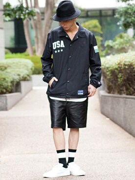 「MONKEY TIME（モンキータイム）のアイテム（帽子）」を使った、BEAUTY&YOUTH UNITED ARROWSさん（メンズ・178cm）の冬コーディネート