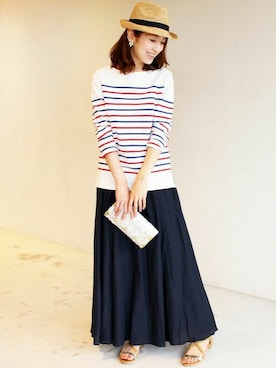「マキシ」｜「アイテム（帽子）」を使った、BEAUTY&YOUTH UNITED ARROWSさん（レディース・163cm）の春コーディネート