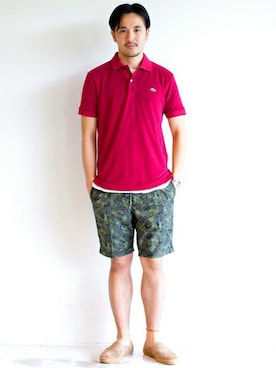「カモ柄」｜「アイテム（その他シューズ）」を使った、BEAUTY&YOUTH UNITED ARROWSさん（メンズ・173cm）の夏コーディネート