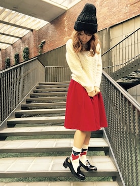 「RANDA」｜「アイテム（その他シューズ）」を使った、kumemiさん（レディース・154cm）の秋コーディネート