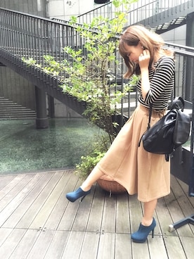「黒リュック」｜「アイテム（ブーティ）」を使った、kumemiさん（レディース・154cm）の秋コーディネート