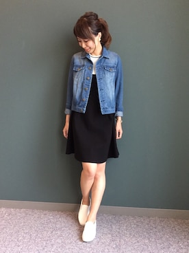 「RANDA」｜「アイテム（デニムジャケット）」を使った、kumemiさん（レディース・154cm）の夏コーディネート