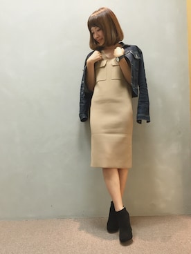 「アイテム（ブーティ）」を使った、kumemiさん（レディース・154cm）の秋コーディネート