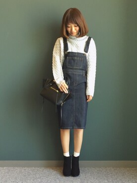 「くつした」｜「アイテム（ブーツ）」を使った、kumemiさん（レディース・154cm）の秋コーディネート