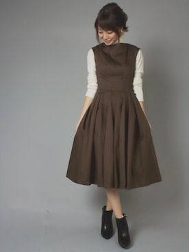 「RANDA（ランダ）のアイテム（ワンピース/ドレス）」を使った、kumemiさん（レディース・154cm）の秋コーディネート