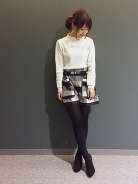 「キュロット」｜「アイテム（ブーティ）」を使った、kumemiさん（レディース・155cm）の秋コーディネート