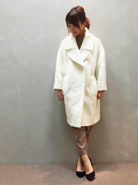 「RANDA（ランダ）のアイテム（ジャケット/アウター）」を使った、kumemiさん（レディース・155cm）の冬コーディネート