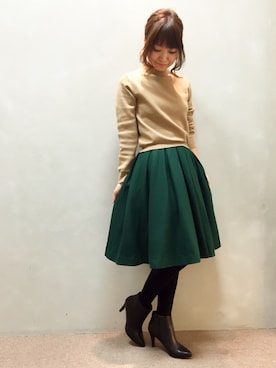 「黒タイツ」｜kumemiさん（レディース・155cm）の冬コーディネート