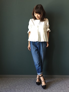 「RANDA（ランダ）のアイテム（パンプス）」を使った、kumemiさん（レディース・155cm）の冬コーディネート