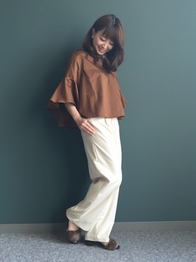 「ファーサンダル」｜kumemiさん（レディース・155cm）の夏コーディネート