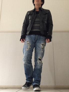 「Foundation Addict（ファンデーションアディクト）のアイテム（ブルゾン）」を使った、ayumuさん（メンズ・170cm）の冬コーディネート