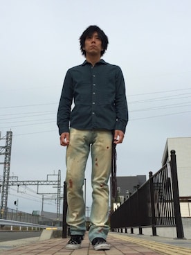「Lucien Pellat-Finet（ルシアンペラフィネ）のアイテム（シューズ）」を使った、ayumuさん（メンズ・170cm）の秋コーディネート