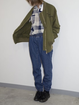 「アイテム（MA-1）」を使った、momokaさん（レディース・163cm・20代）の秋コーディネート