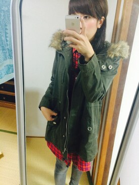 「OSMOSIS（オズモーシス）のアイテム（モッズコート）」を使った、Kanriさん（レディース・164cm）の秋コーディネート