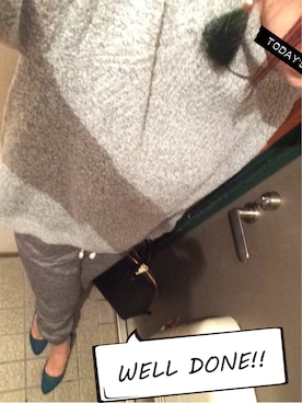 「GU（ジーユー）のアイテム（ニット/セーター、グレー系）」を使った、가영 がよん◡̈⃝さん（レディース・161cm）の秋コーディネート