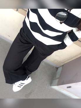 「GU（ジーユー）のアイテム（その他パンツ、ブラック系）」を使った、가영 がよん◡̈⃝さん（レディース・161cm）の冬コーディネート