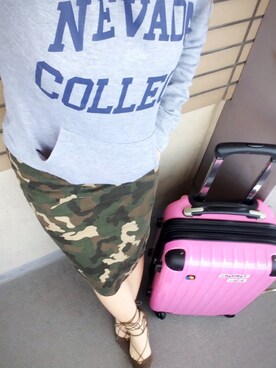 「GRL（グレイル）のアイテム（パーカー、グレー系）」を使った、가영 がよん◡̈⃝さん（レディース・161cm）の春コーディネート