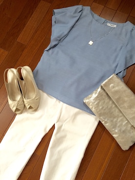 「ブルー x ホワイト」｜＊＊＊さん（レディース・163cm）の夏コーディネート