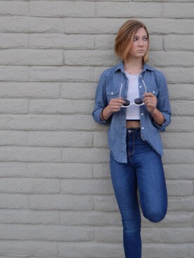 「chambray_wmag」｜hanna van fleetさん（レディース・163cm）の秋コーディネート