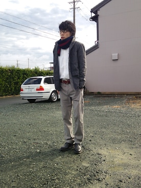 「BLUE WAY（ブルーウェイ）のアイテム（ジャケット/アウター）」を使った、takuyaさん（メンズ・171cm）の秋コーディネート