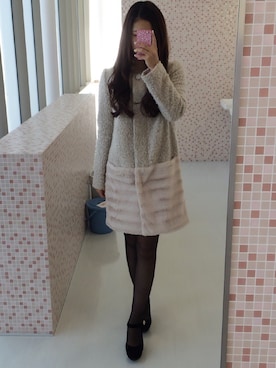 「ロングヘア」｜「アイテム（その他アウター）」を使った、mocoさん（レディース・162cm）の秋コーディネート