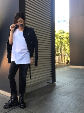「ROYAL FLASH（ロイヤルフラッシュ）のアイテム（MA-1）」を使った、runaさん（レディース・158cm）の夏コーディネート